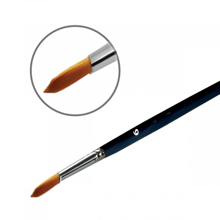 Кисть-синтетика (под колонок) №6 длинная ручка
