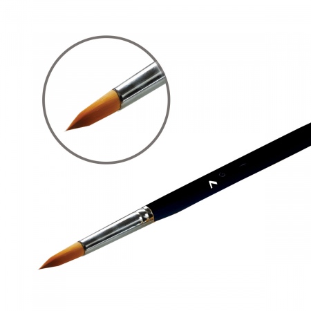 Кисть-синтетика (под колонок) №7, длинная ручка 