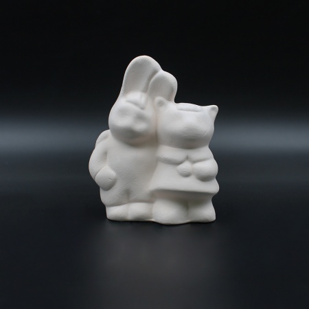 Форма «Скульптура кролик и кошка»