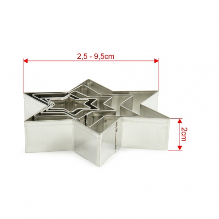 Набор форм металлических (звезда) для выдавливания глины (5 шт.) PCS-12