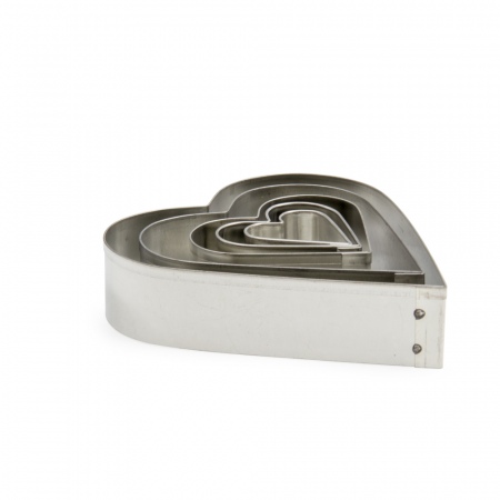 Набор форм металлических (сердечко) для выдавливания глины (5 шт.) PCS-13