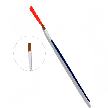 Кисть-колонок плоская №0, длинная ручка   