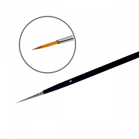 Кисть-синтетика (под колонок) №1, длинная ручка   