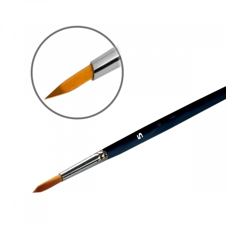 Кисть-синтетика (под колонок) №5, длинная ручка   