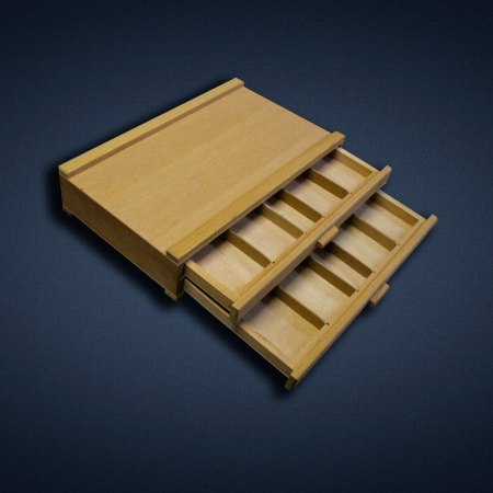 Ящик деревянный (вяз) с ячейками, 40х24х5см, 2 секции SFE0047 