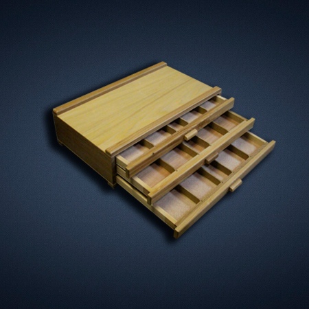 Ящик деревянный (вяз) с ячейками, 40х24х7см, 3 секции SFE0048 